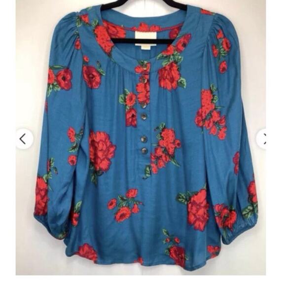 Maeve by Anthropologie Kalas Teal Blouse XS - Picture 1 of 6